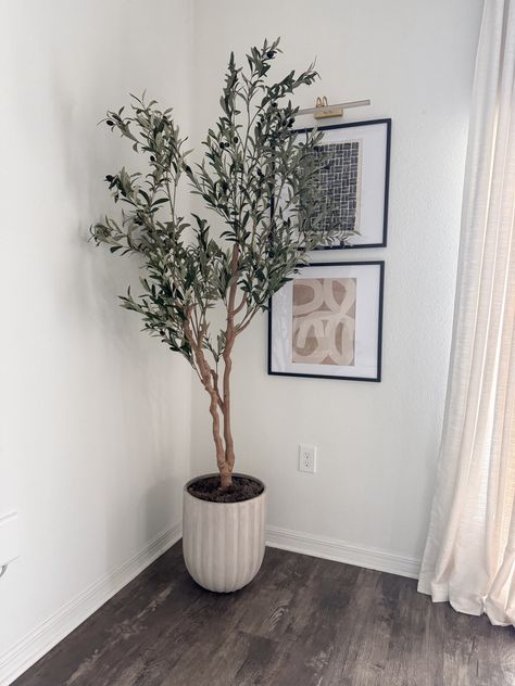 Shop Realead Faux Olive Tree 7ft - … and other curated products on LTK, the easiest way to shop everything from your favorite creators. Olive Tree Entryway, Olive Tree Living Room Decor, Olive Tree Indoor Living Rooms, Faux Tree In Bedroom, Olive Tree In Bedroom, Olive Tree Bedroom, Olive Tree Decor, Tree Bedroom, Olive Sofa