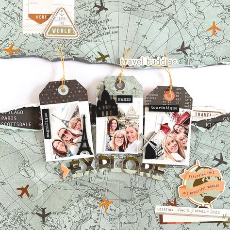 Scrapbooking Vacation, Sesame Place, Scrapbook Gallery, Scrapbooking Layouts Travel, Cruise Scrapbook, Travel Scrapbook Pages, Uniquely Creative, Scrapbooking Sketches, Travel Journal Scrapbook