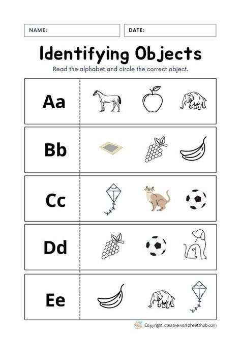 Phonics Worksheets for Kids - creativeworksheetshub Beginning Sounds Worksheets Free, Free Phonics Worksheets, Nursery Worksheets, Phonics Worksheets Free, Preschool Activities Printable, Letter Worksheets For Preschool, Beginning Sounds Worksheets, Phonics Free, Activities Printable