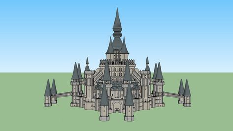 Hyrule Castle: Twilight Princess 2.0 - 3D Warehouse Hyrule Castle Tattoo, Zelda Landscape, Castle Sketch, 3d Castle, Hyrule Castle, Zelda Tattoo, Castle Tattoo, Inktober 2023, Castle Drawing