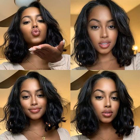 Short Synthetic Wigs, Short Wavy Weave Black Women, Wavy Bob Wigs, Short Wavy Sew In, Short Wavy Wigs For Black Women, Shoulder Length Wigs For Black Women, Short Wavy Hair Black Women, Wavy Bob Sew In, Short Curly Sew In Weave With Leave Out