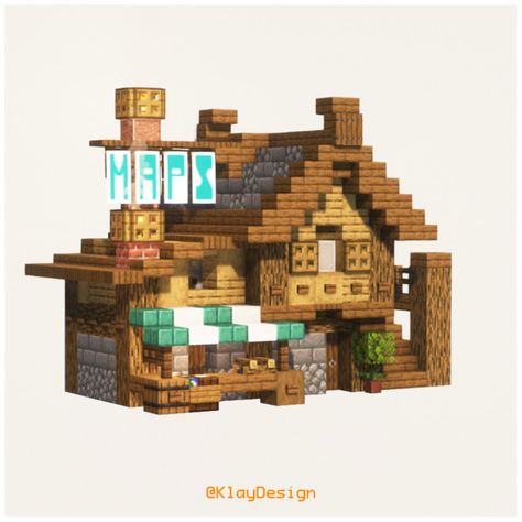 KlayDesign • Minecraft Builder | 🗺️ Cartographer’s house - Minecraft Here I built a maps shop!! You can try to build this again for a village revamp in your world! Rate it … | Instagram Minecraft Village Shop Ideas, Village House Upgrade Minecraft, Minecraft Post Office Ideas, Small Base Minecraft, Minecraft Custom Village Layout, Village Walls Minecraft, Villagers House Minecraft, Minecraft Town Themes, Village Decorations Minecraft