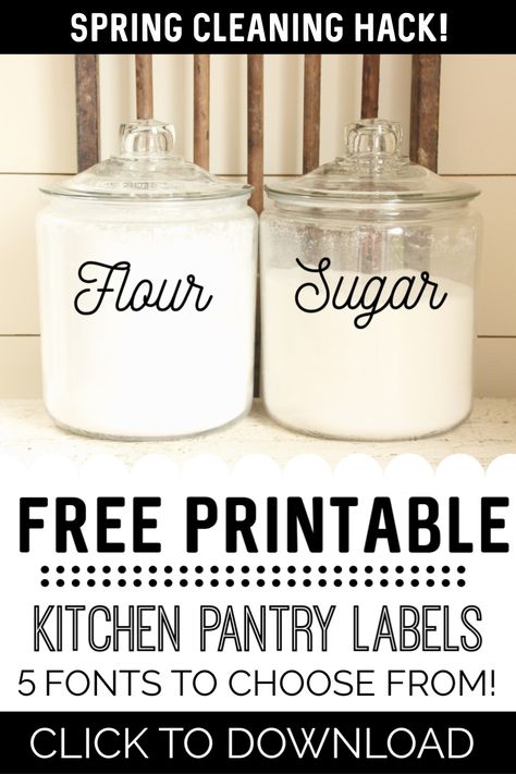 Free Printable Kitchen Pantry Labels! Free SVG pantry label cut files as well as printable sticker sheet pantry labels! #pantrylabels #pantryorganization #pantrystorage #svglabels #svgpantrylabels #kitchenorganization #kitchenstorage #storageideas Free Printable Kitchen Labels, Container Label Design, Cricut Pantry Labels Free Printables, Kitchen Labels Printables Free Editable, Pantry Labels Fonts, Editable Pantry Labels, Pantry Labels Svg, Pantry Labels Printable, Free Pantry Labels