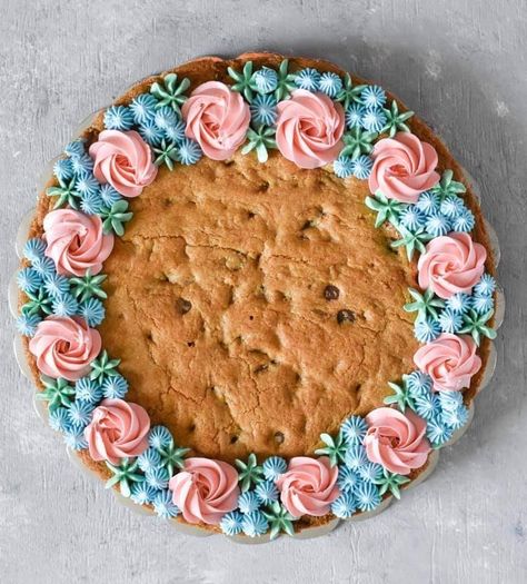 Classic Cookie Flavors, Hayley Cakes And Cookies, Engagement Cookie Cake, Anniversary Cookie Cake, Floral Cookie Cake, Back To School Cookie Cake, Mothers Day Cookie Cake, Flower Cookie Cake, Cookie Cake Decorating Ideas Birthdays