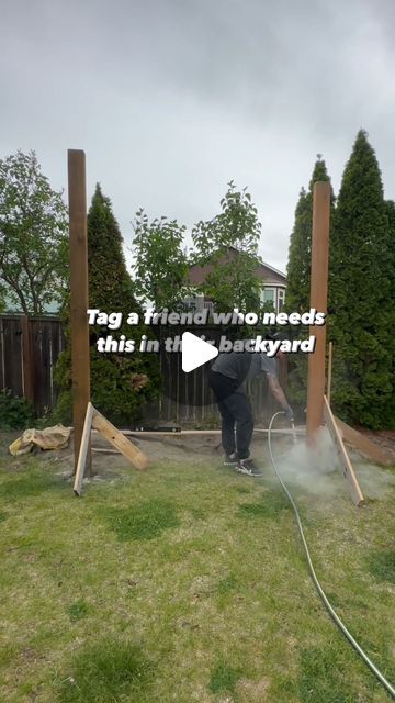 Jessica on Instagram: "Our backyard is about to be the ultimate bbq spot w/friends and family! 
For everyone asking the materials we used are linked in my bio under LTK in my swing post!! 
.
.
#diy #honereno #renovation #diyprojects #backyarddesign" Diy Hangout Spot Outside, Swings In Backyard, Corner Of Yard Ideas, Backyard Light Ideas, Backyard Playground Design, Diy Outdoor Gym Backyard, Backyard Easy Diy Ideas, Ultimate Kids Backyard, Diy Swinging Bench