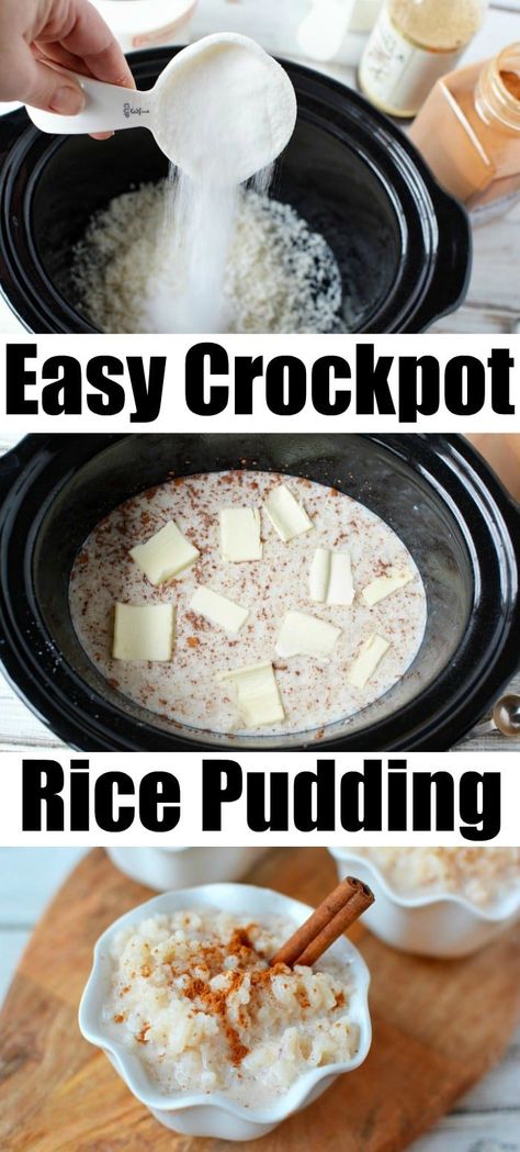 Easy slow cooker rice pudding recipe you can make quickly with Minute rice and a few other ingredients. If you love a good Crockpot dessert, this is it. #crockpotdessert #crockpotricepudding #ricepudding #slowcookerrecipes #crockpotrecipes Crock Pot Rice Pudding Recipe, Rice Pudding Recipe Easy Crock Pot, Ricepudding Slowcooker, Crock Pot Rice Pudding Easy, Crockpot Rice Pudding Easy, Slow Cooker Rice Pudding Recipe, Crock Pot Rice Pudding Slow Cooker, Rice Pudding In Crockpot, Rice Pudding Recipe Crockpot