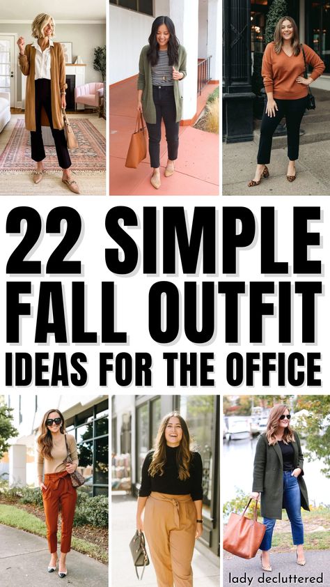 22 Simple Fall Outfit Ideas for The Office Put Together Work Outfits, Simple Fall Outfits For Work, Monday Fall Outfits For Work, Fall Weather Outfits Work, Autumn Attire For Women, Cool Weather Work Outfits, Cold Fall Outfits Work, Work Lunch Outfit Fall, Work Outfits Women Fall Business Casual