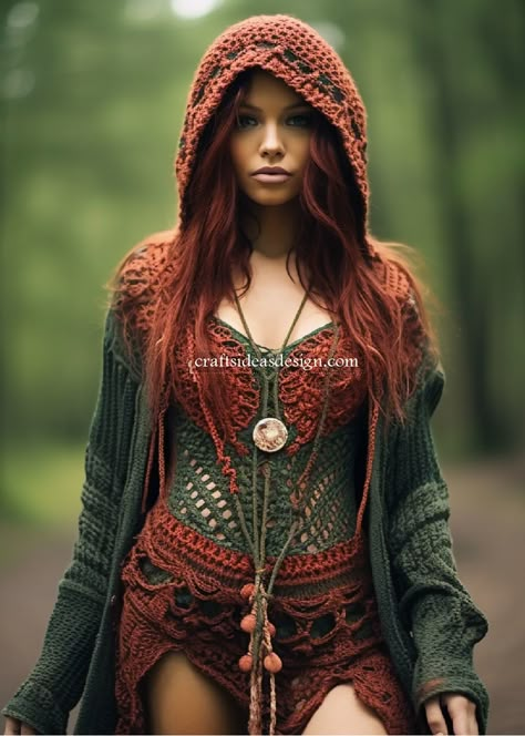 10 Crochet dress with a hood Ideas  - Crafts Ideas Hooded Capelet Crochet Pattern Free, Crochet Clothes Design, Renisance Fair Crochet, Crochet Festival Outfit Pattern, Larp Crochet, Crochet Ren Faire Ideas, Faerie Crochet, Crochet Armor, Fae Crochet