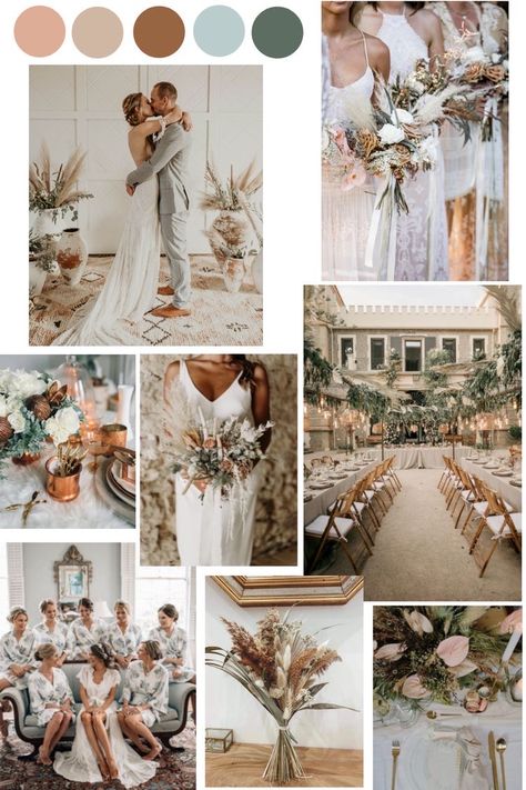 Soft Wedding Color Schemes, Champagne And Eucalyptus Wedding Colors, Tan Green And White Wedding, Simple Wedding Neutral Colors, Nuetral Pallete Wedding Spring, Emerald And Neutral Wedding, Greens And Neutrals Wedding, Neutral Wedding Color Pallete, Emerald Taupe Peach Wedding