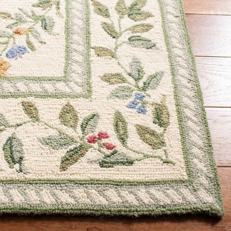 Nicholas Fairford, Cottagecore Rug, Botanical Interior, Cottage Rugs, Cozy Rooms, Cottagecore Home, Rug Ideas, Hooked Wool, Ivory Area Rug