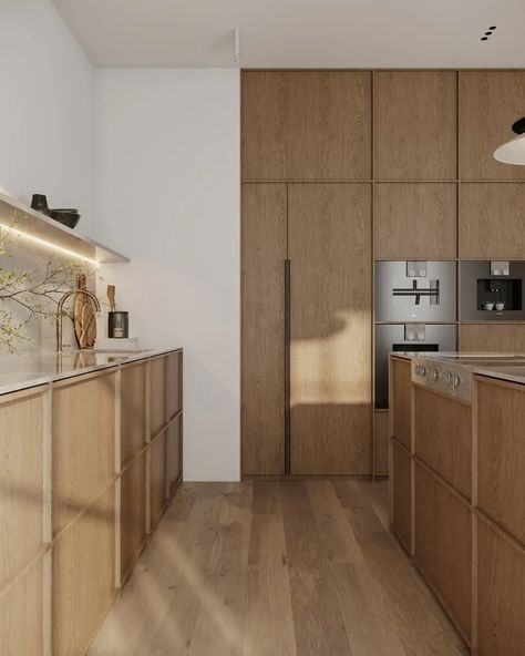 Shop Kitchens | Corner Renovation Modern Oak Kitchen, Japandi Style Kitchen, Modern Wood Kitchen, Scandinavian Kitchens, Scandi Kitchen, White Oak Kitchen, Oak Kitchen Cabinets, Minimalist Kitchen Design, Rustic Modern Kitchen