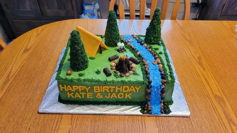 Kayak Cake, Camping Birthday Cake, Camping Cakes, Camping Theme Party, Camping Birthday, Custom Wedding Cakes, Camping Party, Cupcake Ideas, 30th Birthday Parties