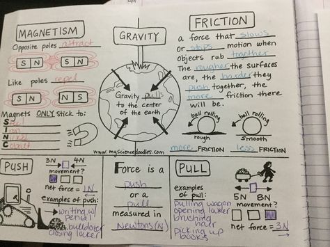 Magnetism, Gravity and Friction Notebook Foldable Gravity And Magnetism 3rd Grade, Magnet Science Project, Gravity And Friction, Magnet Lessons, Electricity Lessons, Gravity Science, Science Reading Comprehension, Government Lessons, Elementary School Science