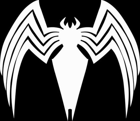 black white spider man spider-man symbiote suit logo emblem Venom Symbol, Best Marvel Villains, Venom Design, Symbiote Spider Man, Superhero Emblems, Spider Logo, Spider Man Trilogy, Venom T Shirt, Spiderman Comic Art