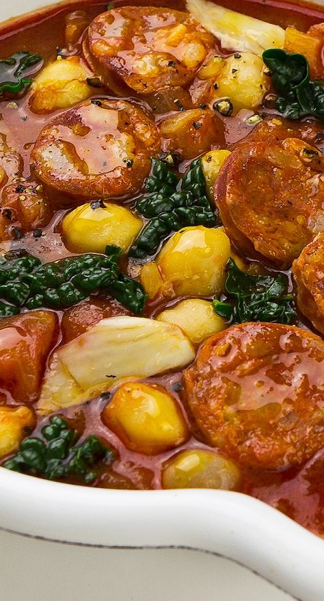 Chorizo And Kale Soup, Chorizo Recipes Soup, Portuguese Crockpot Recipes, Chorizo Kale Soup, Portuguese Kale Soup Chorizo, Slow Cooker Kale Soup, Chorizo Sausage Soup, Portugese Kale Soup, Slow Cooker Kale