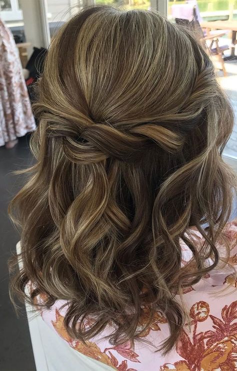 Half Up Half Down Prom Hair Short Length, Prom Half Up Half Down Hair Medium Hair, Mid Length Prom Hairstyles Down, Curly Half Up Half Down Medium Hair, Hairstyles For Medium Length Hair Wavy Half Up Half Down, Medium Length Prom Hairstyles Half Up, Bridesmaid Hair Half Up Medium Length, Prom Hairstyles Short Medium Hair, Shoulder Length Half Up Half Down Wedding