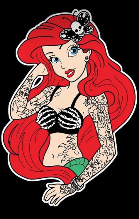 Pin by Nek Sanchez Ortiz on PINTURAS in 2022 | Disney princess tattoo, Dark disney tattoo, Punk disney characters Tattoo Disney Princess, Punk Disney Characters, Dark Disney Tattoo, Emo Disney, Dark Disney Princess, Dark Disney Art, Twisted Disney Princesses, Disney Pin Up, Goth Disney Princesses