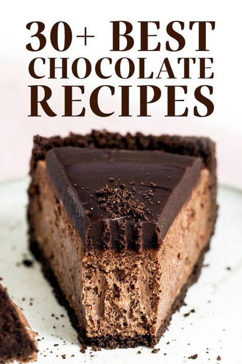 Here’s a collection of the very BEST chocolate recipes that all your friends and family will love! From easy brownies, homemade cakes, moist chocolate cupcakes and cookies – this list has it all! #chocolaterecipes Chocolate Ganache Topping, Double Chocolate Cheesecake, Chocolate Cookie Crust, Pastries Recipes, Chomp Chomp, Chocolate Cheesecake Recipes, Chocolate Graham Crackers, Fav Food, Chocolate Cheese