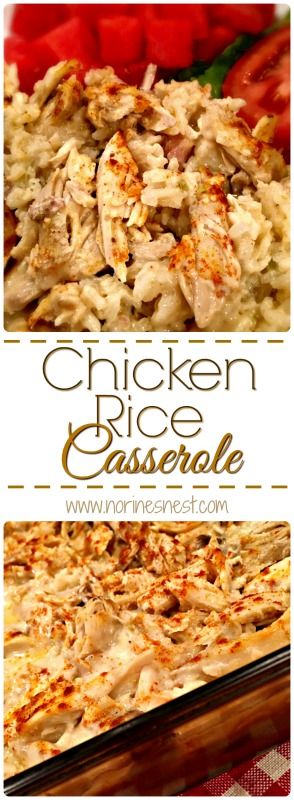 Chicken Rice Casserole is comfort food at it's best! This simple to make yummy… Chicken Flavored Rice, Tartiflette Recipe, Creamy Chicken And Rice, Chicken And Rice Casserole, Chicken Rice Casserole, Easy Dinner Recipes Crockpot, Sweet Potato Recipes Casserole, Zucchini Casserole, Healthy Potato Recipes