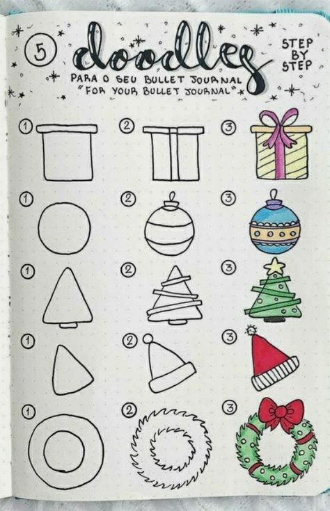 Bullet Planner Ideas, Christmas Bujo, Trin For Trin Tegning, Last Month Of The Year, Doodles To Draw, December Bullet Journal, Tree Doodle, Bujo Doodles, Bullet Planner