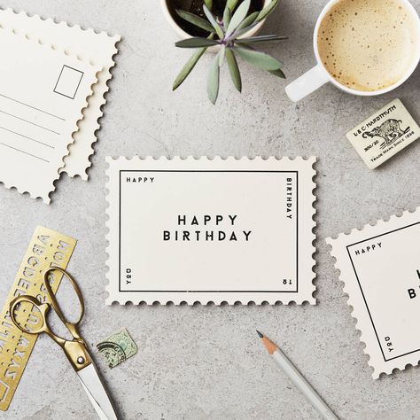 Thank You Stamp Design, Thank You Decorations, Postcard Business Card, Thank You Postcard, Envelope Design Ideas, Stationary Illustration, Reflection Cards, Happy Birthday Postcard, Postcard Layout