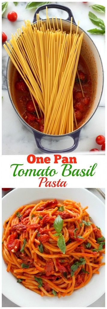 One Pan Tomato Basil Pasta - This is one of the best pastas I've ever eaten! So flavorful, healthy, and EASY!!! Basil Ideas, Basil Pasta Recipes, Pasta Tomato, Plating Food, Presentation Food, Tomato Basil Pasta, Tomato Basil Sauce, Basil Recipes, Basil Pasta