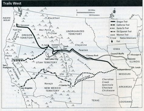 Oregon Trail / California Trail / Sante Fe Trail / Old Spanish Trail / Mormon Trail Western Expansion, Mormon History, Donner Party, Pioneer Days, California Trail, Westward Expansion, 5th Grade Social Studies, Homeschool Social Studies, The Oregon Trail