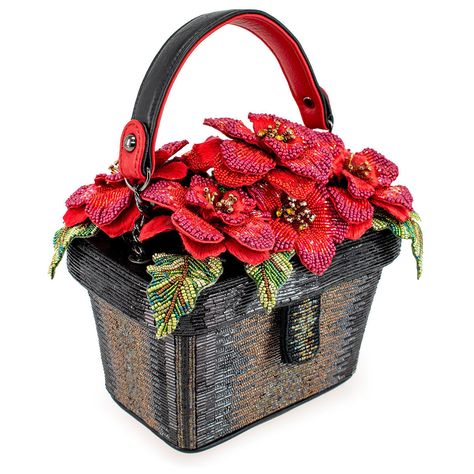 Mary Frances Handbags, Novelty Handbags, Novelty Purses, Black Basket, Red Blossoms, Mary Frances, Novelty Bags, Best Handbags, Handmade Purses