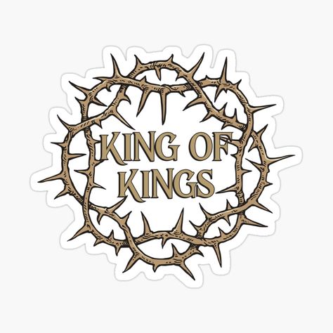 Get my art printed on awesome products. Support me at Redbubble #RBandME: https://www.redbubble.com/i/sticker/Crown-of-Thorns-King-of-Kings-Jesus-by-Beltschazar/91698479.JCQM3?asc=u Stickers Aesthetic Christian, Christian Stickers Aesthetic, Jesus Stickers, Stickers Jesus, Jesus Design, Seek God, Inspiration Wallpaper, Jesus Wall Art, God Sticker