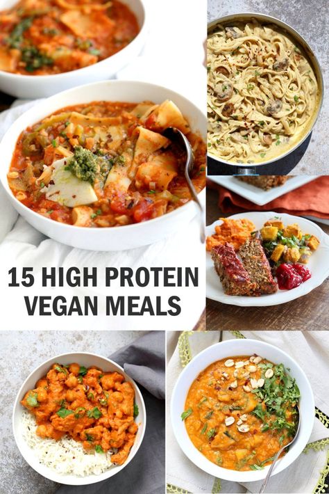 Vegan Protein Meals, Easy Vegan Protein, Protein Vegan Meals, High Protein Vegan Meals, Vegetarian Lunches, Vegan Protein Recipes, Revenge Body, Vegan Richa, Protein Dinner