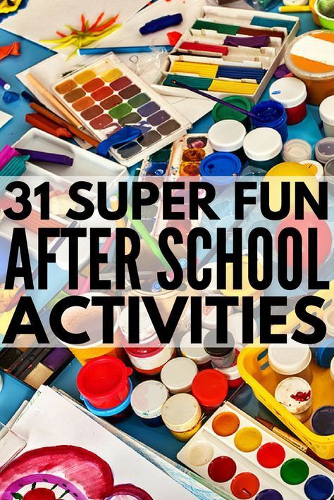 31 After School Activities for Kids! Looking for fun crafts, games, activities and lesson plans to keep busy girls and boys entertained at home after school (or while at daycare)? We’ve got 31 super fun ideas to keep kids learning and help them blow off steam once their homework is done, and we’ve included a few ways you can spend quality time with your kids to boot! #afterschoolactivities #kidsactivities #kidscrafts #kidsgames #DIYcrafts #parenting #parenting101 #qualitytime School Age Program Activities, Extra Time Activities Classroom, After School Club Activities Lesson Plans, Afterschool Program Activities, After School Care Program Ideas, Afterschool Activities For Kids, School Aged Activities Daycare, After School Program Ideas, After School Club Ideas