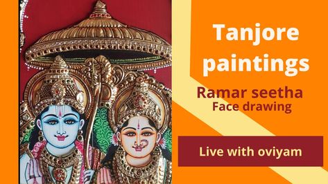 How to draw ramar seetha painting Tanjore Paintings, Tanjore Painting, Painting Videos, Face Drawing, To Draw, Sketch, Paintings, Drawings