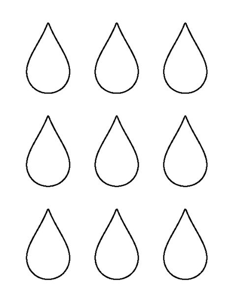 Small raindrop pattern. Use the printable outline for crafts, creating stencils, scrapbooking, and more. Free PDF template to download and print at http://patternuniverse.com/download/small-raindrop-pattern/ Raindrop Template Free Printable, Printable Raindrops, Raindrop Craft, Raindrop Template, Raindrop Pattern, Printable Outline, Decoration Creche, خريطة ذهنية, Template Invitation