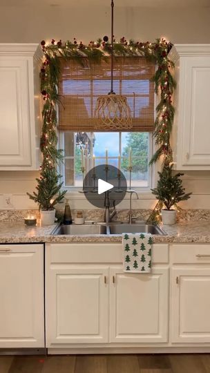 381K views · 1.2K reactions | Our Cozy Christmas window! Doing this transition | Morgan Winton | Morgan Winton · Original audio Christmas Kitchen Window, Kitchen Window Decor, Pinecone Garland, Cozy Christmas Decor, Decorating For Christmas, Berry Garland, Green Garland, Christmas Decor Inspiration, Christmas Kitchen Decor