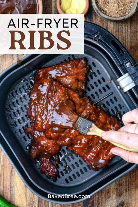 Enjoy fall of the bone goodness with this delicious recipe for Air Fryer Ribs. Super easy and hassle free. Fried Ribs Recipe, Air Fryer Ribs, Air Fryer Recipes Ribs, Book Notion, Air Fryer Recipes Pork, Air Fryer Recipes Snacks, How To Cook Ribs, Air Fryer Cooking Times, Pork Rib Recipes