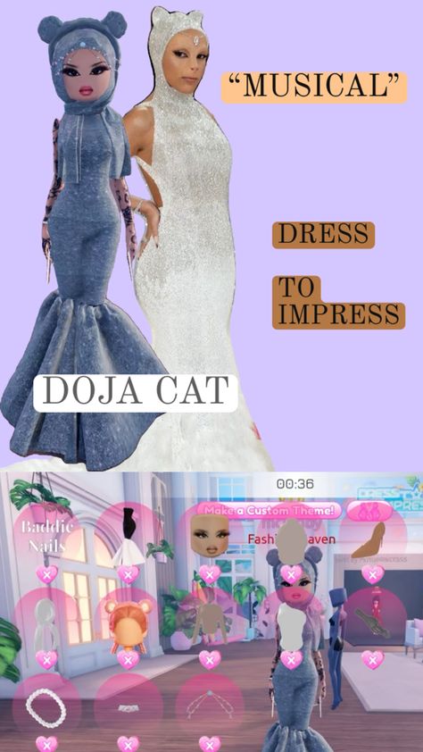 Doja Cat outfit -> musical Doja Cat Cat Outfit, Doja Cat Dress To Impress, Musical Dress To Impress Outfits, Dress To Impress Musical, Musical Dress To Impress, Musical Dress, Cat Outfit, Dti Hacks, Dti Ideas