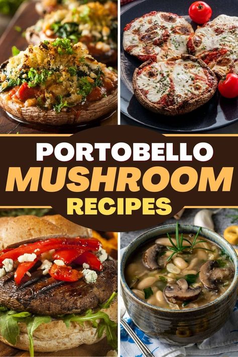 These portobello mushroom recipes are ideal for plant-based diets. From tacos to burgers, you won't believe how versatile these mushrooms can be! Low Calorie Portabella Mushroom Recipes, Large Portabella Mushrooms Recipe, Stuffed Portabella Mushrooms Healthy, Portabella Recipes, Portabella Mushroom Recipes, Mushroom Cap Recipes, Mushroom Fajitas, Portobello Recipes, Mushroom Ideas