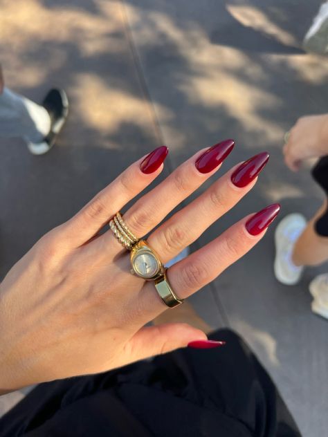 fall winter nail ideas Cherry Colour Nails, Cherry Coke Nails, Cherry Cola Nails, Regular Nails, Nails Nyc, Nail Ink, Nails For Fall, Almond Nails French, Cruise Nails