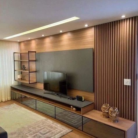 Tv Unit Design idea ✨️ #trendingreels #minimalist #homedecor #interiordecorating #livingroomdecor #livingroomdesigns #interiors #creative #reelitfeelit #tvunitdesigns #homedesignsdworld #interior #livingroomdesign #wallpanels #kapilsharmashow #interiordesign #luxury #interiordesigner #fypシ゚viral Tv Wall Ideas, Modern Tv Room, Modern Tv Unit Designs, Tv Cabinet Design, Tv Unit Interior Design, Sala Tv, Modern Tv Units, Modern Tv Wall, تصميم داخلي فاخر