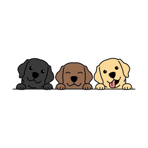 Dog Art Easy, Cute Dogs Cartoon, Cute Dogs Illustration, Cute Puppy Illustration, Animated Dog Drawing, Puppy Illustration Cute, Cute Dog Paintings Easy, Dog Animation Drawing, Two Dogs Drawing