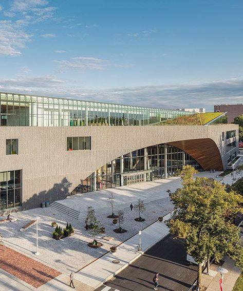 University Entrance Design, Snohetta Architecture, University Entrance, Hotel Facade, University Architecture, Library Architecture, Temple University, Public Architecture, Outdoor Classroom