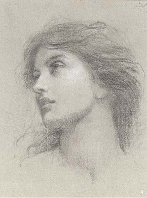 (Sir) Francis Bernard Dicksee - Study Portrait Au Crayon, Frank Dicksee, Pre Raphaelite Art, Edward Burne Jones, Dante Gabriel Rossetti, Urbane Kunst, John William Waterhouse, Siluete Umane, Master Drawing