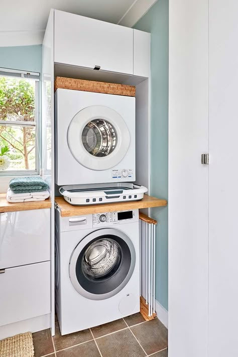 A step by step guide to making your small laundry work better for you. - by Tara Dennis Laundry Bathroom Combo, Laundry Inspiration, Laundry Cupboard, Laundry Renovation, Laundry Reno, Utility Room Designs, Tiny Laundry, Laundry Makeover, Utility Room Ideas