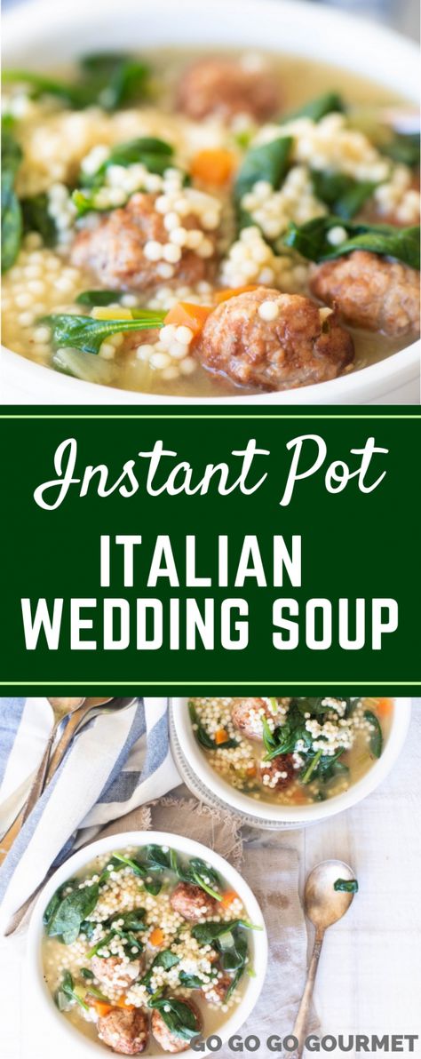 Italian Wedding Soup Authentic, Instant Pot Italian Wedding Soup, Instant Pot Italian, Italian Wedding Soup Recipe, The Best Soup, Best Soup, Soup Appetizers, Instant Pot Soup Recipes, Wedding Soup