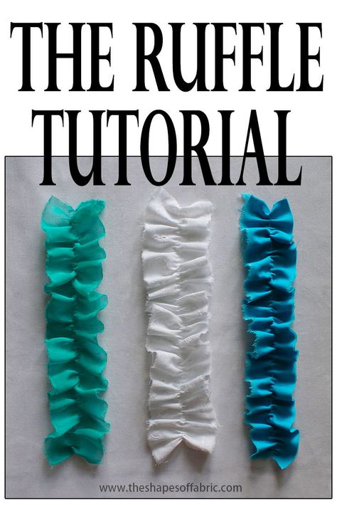 Making A Ruffle How To Sew, Ruffle Hem Tutorial, How To Add Ruffles To Pants, How To Do Ruffles Sewing, How To Sew A Ruffle Skirt, How To Pleat A Skirt, Ribbon Ruffles Diy, Ricrac And Ruffles, Ruffle Sewing Tutorial