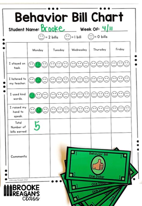 Behavior Bills- Positive Behavior Reward System - Brooke Reagan's Class 3rd Grade Reward System, Class Money Reward System, Student Behavior Tracker, Whole Class Reward Ideas, Class Reward Ideas, Whole Class Reward System, Behavior Reward System, Classroom Structure, Class Reward System