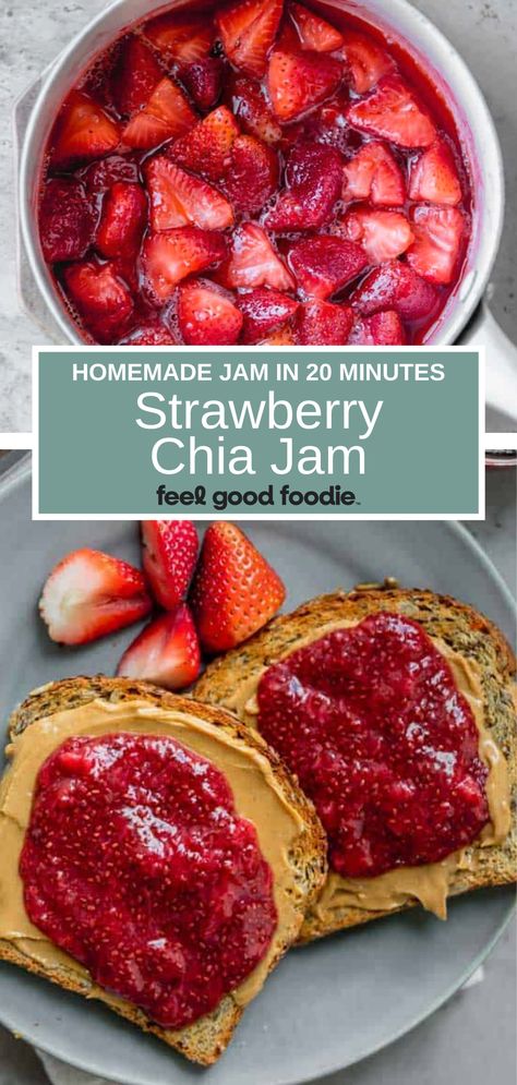 Strawberry And Chia Jam, Chia Seed Strawberry Jam, Organic Strawberry Jam, Strawberry Jam With Chia Seeds, Chia Seed Jelly, Strawberry Jam Healthy, Healthy Jelly Recipes, Healthy Strawberry Jam Recipe, Chia Jelly