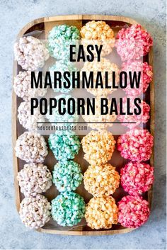 Jello Popcorn, Marshmallow Popcorn Balls, Flavored Popcorn Recipes, Popcorn Balls Recipe, Popcorn Recipes Easy, Marshmallow Popcorn, Popcorn Treats, Marshmallow Cookies, Popcorn Balls