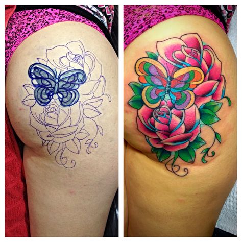 Before and after / fixing butterfly I Tattoo, Watercolor Tattoo, Tattoo Ideas, I Hope, Tattoos