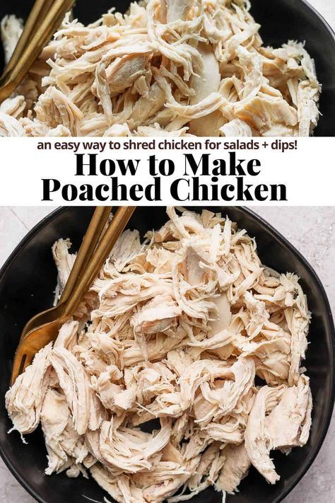 How To Poach Chicken For Chicken Salad, Crockpot Poached Chicken, Poached Chicken Salad Recipes, Poached Chicken Instant Pot, Best Poached Chicken, Poached Chicken Salad, Butter Poached Chicken, How To Poach Chicken Breast, Instant Pot Poached Chicken